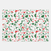 Green und Red Terrazzo Muster Weihnachten Geschenkpapier Set (Vorderseite 3)