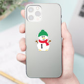 Green und Red Winter Snowman Aufkleber (Telefon)
