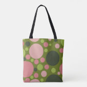 Green und rosa Polka Dot Tote Bag Tasche (Rückseite)