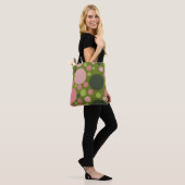 Green und rosa Polka Dot Tote Bag Tasche (Am Model)