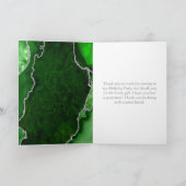 Green und Silver Agate Geburtstag Dankeskarte (Innenseite)