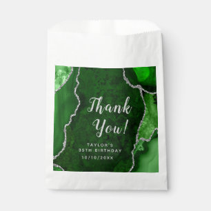 Green und Silver Agate Geburtstag Vielen Dank Geschenktütchen