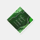 Green und Silver Agate Marble 16 . Geburtstag Serviette (Ecke)