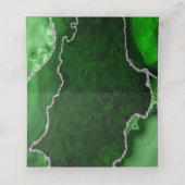 Green und Silver Agate Marble Geburtstag Platzkarte (Innenseite Aufgefaltet)