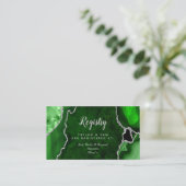Green und Silver Agate Wedding Registry Begleitkarte (Stehend Vorderseite)