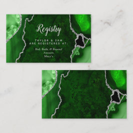 Green und Silver Agate Wedding Registry Begleitkarte