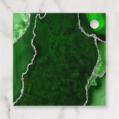 Green und Silver Agate Wedding Vielen Dank Geschenkanhänger (Rückseite)