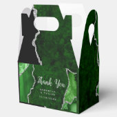 Green und Silver Agate Wedding Vielen Dank Geschenkschachtel (Geöffnet)