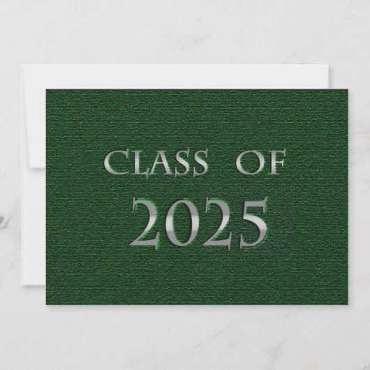 Green und Silver Class of 2025 Card Einladung (Vorderseite)
