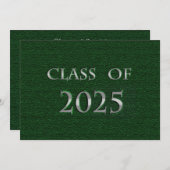 Green und Silver Class of 2025 Card Einladung (Vorne/Hinten)