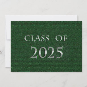 Green und Silver Class of 2025 Card Einladung