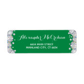 Green und Silver Diamond Glitzer Rücksendeadresse (Vorne)