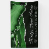 Green und Silver Glitzer Agate 16 . Geburtstag Banner (Vertikal)