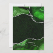 Green und Silver Glitzer Agate Wedding Einladung (Rückseite)