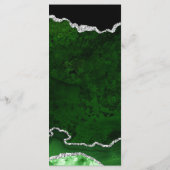 Green und Silver Imitats Glitzer Agate Wedding Menükarte (Rückseite)