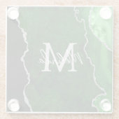 Green und Silver Marble Agate Glasuntersetzer (Rückseite)
