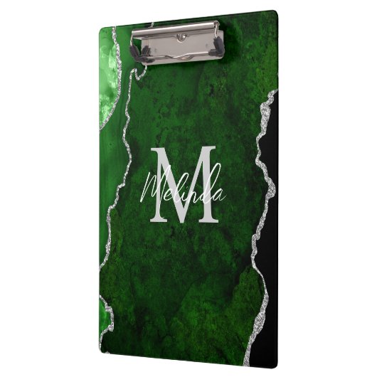 Green und Silver Marble Agate Klemmbrett (Links)