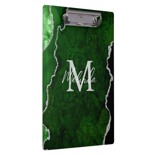 Green und Silver Marble Agate Klemmbrett (Rechts)