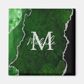 Green und Silver Marble Agate Magnet (Vorne)