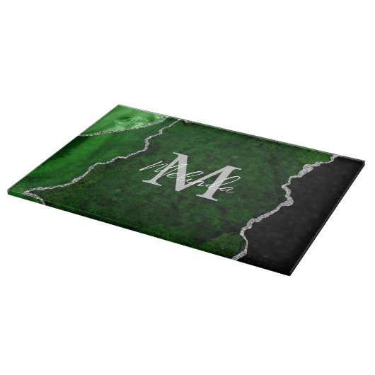 Green und Silver Marble Agate Schneidebrett (Ecke)
