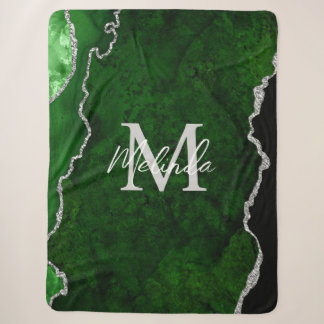 Green und Silver Marble Agate Sherpadecke