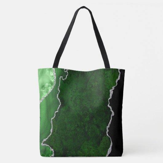 Green und Silver Marble Agate Tasche (Rückseite)