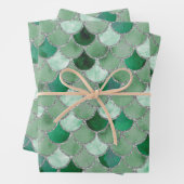 Green und Silver Mermaid Scales Geschenkpapier Set (Beispiel)