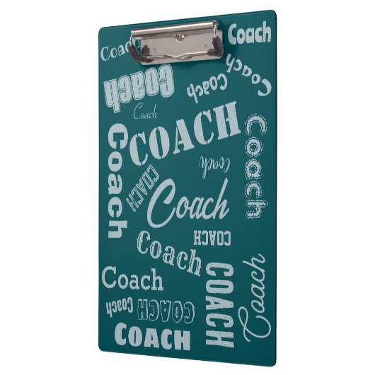 Green und Silver Personalisiert Coach Geschenkname Klemmbrett (Links)