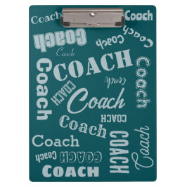 Green und Silver Personalisiert Coach Geschenkname Klemmbrett