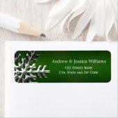 Green und Silver Snowflake Address Labels (Insitu)