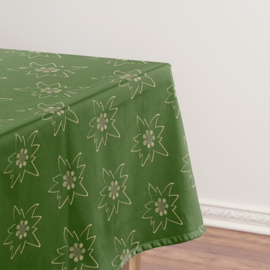 Green und Tan Edelweiss Kontur Muster Tischdecke (Beispiel)