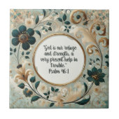 Green und Tan Frame Bible Verse Fliese (Vorderseite)