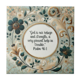 Green und Tan Frame Bible Verse Fliese
