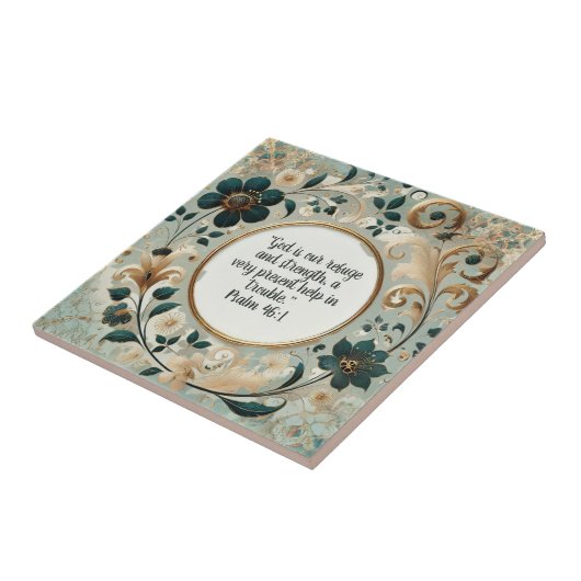 Green und Tan Frame Bible Verse Fliese (Seite)