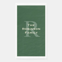 Green und Tan Name Monogram Guest Handtuch Serviette