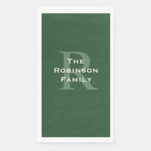 Green und Tan Name Monogram Guest Handtuch Serviette