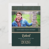 Green und Taupe Abschluss Class 2025 Foto Einladung (Vorderseite)