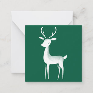 Green und weiß Rentier Mini Weihnachtskarte Mitteilungskarte