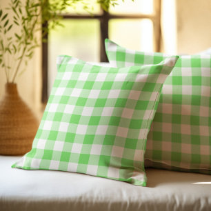 Green und White Buffalo Kariert Kissen
