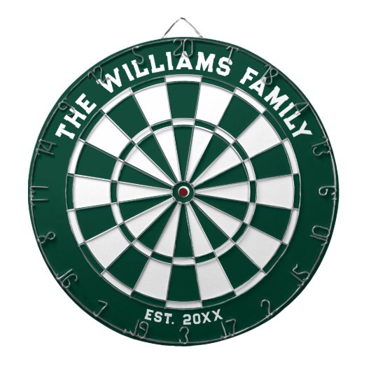 Green und White Family Dartboard mit Dartboard Dartscheibe (vorne)
