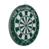 Green und White Family Dartboard mit Dartboard Dartscheibe (Vorderseite Links)