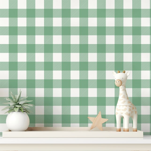 Green und White Gingham Checkered Tapete (Von Creator hochgeladen)
