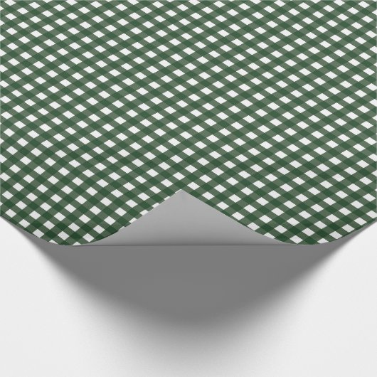 Green und White Gingham Geschenkpapier (Ecke)