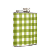 Green und White Gingham Pattern Flachmann (Rechts)