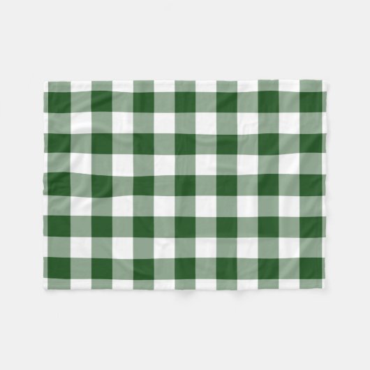 Green und White Gingham Pattern Fleecedecke (Vorderseite (Horizontal))