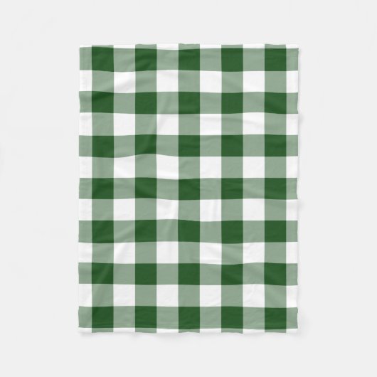 Green und White Gingham Pattern Fleecedecke (Vorderseite)