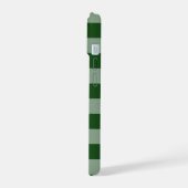 Green und White Gingham Pattern iPhone 15 Hülle (Linke Seite)