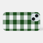 Green und White Gingham Pattern iPhone 15 Hülle (Rückseite (Horizontal))