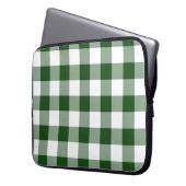 Green und White Gingham Pattern Laptopschutzhülle (Vorderseite Links)