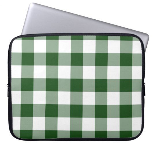 Green und White Gingham Pattern Laptopschutzhülle (Vorderseite)